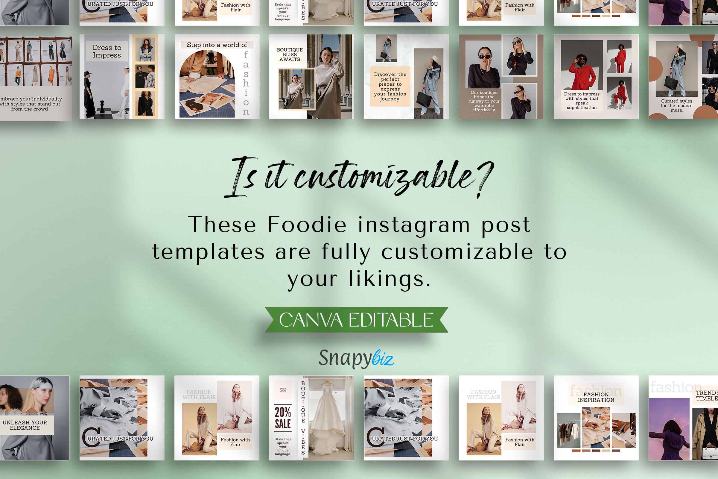 Editable Canva Fashion Instagram Templates for Boutique Business ...