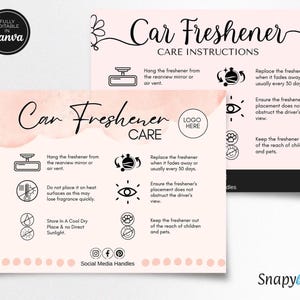 Car Freshener Care Card Template: Editable Canva Design