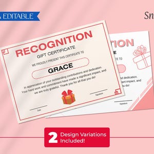 Gift Certificate Template, Canva Business Printable Award, Custom Vouchers, Add Logo, Design Small Business Digital Instant Download CT-194