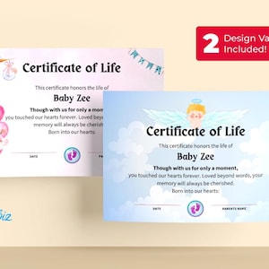 Bewerkbare sjabloon geboorteakte, afdrukbare geboortekaartje babyjongen meisje, geboortecertificaat minimalistisch ziekenhuis downloaden CT-287