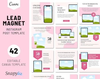 Lead Magnet Instagram Post Template, Canva Social Media Marketing, Business Growth Strategy, Digital Offer, Lead Generation