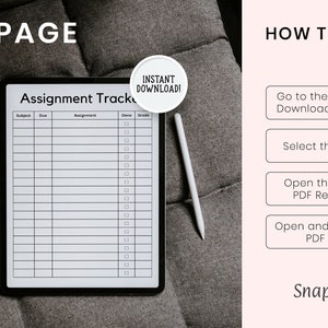 Printable Assignment Tracker Template, Assignment Tracker Printable ...