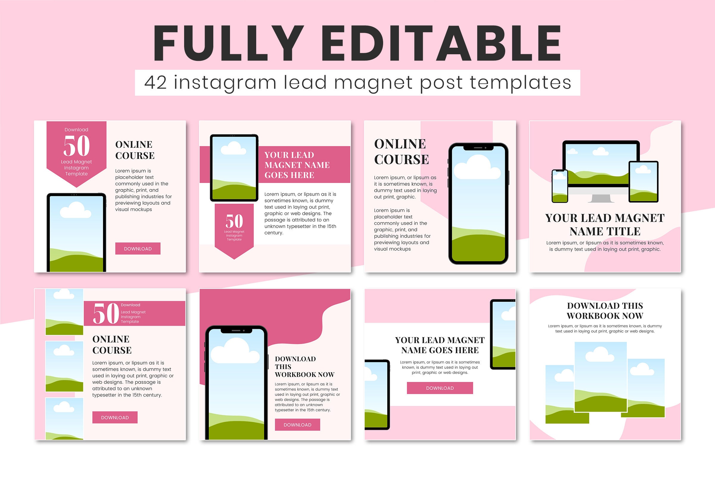 Lead Magnet Instagram Post Template, Canva Social Media Marketing ...