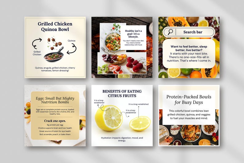 50 Nutrition Coach Instagram Post Template, Canva Social Media ...