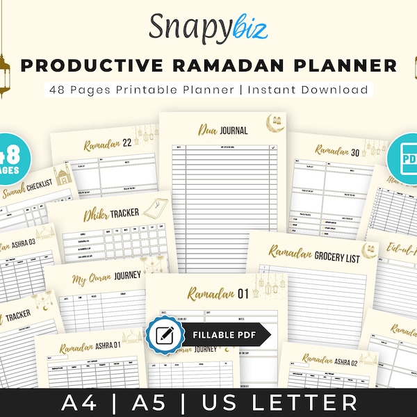 2024 Ramadan Printable Planner, Ramadan Checklist, Ramadan Planner PDF, Ramadan Routine, Quranic Reflections, Quran Recitation Daily Prayer