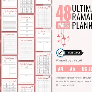 Ramadan 2026 Printable Planner PDF, Prayer & Quran Tracker A4 A5 - Etsy