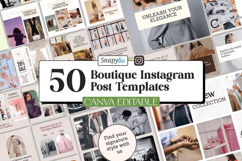 Editable Canva Fashion Instagram Templates for Boutique Business ...