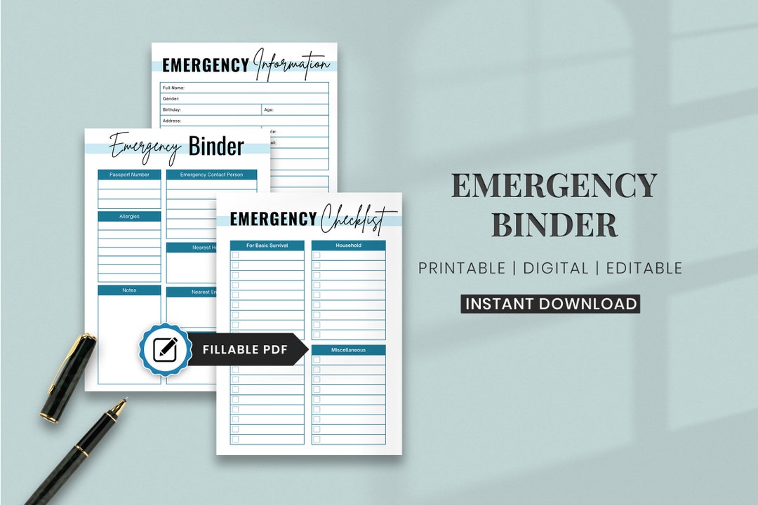 In Case of Emergency Binder Printable in Case of Death Checklist Life In Case of Emergency Binder Printable in Case of Death Checklist Life
