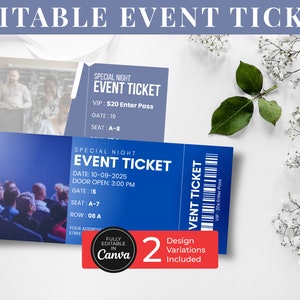 Veranstaltungsticket-Vorlage, EDITIERBARE DIY-Veranstaltung, druckbare Überraschungs-Einladung, digitales Geschenk für ihn Musical, Theater-Show-Konzert BP-276