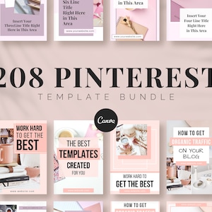 200+ Pinterest Template Canva Bundle | Animated Pins | Canva Pin Templates | Marketing Pins | Pinterest Marketing, Travel Pins