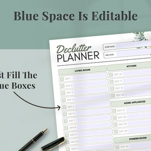 Declutter Checklist Printable, Editable Declutter Challenge Planner, 30 ...