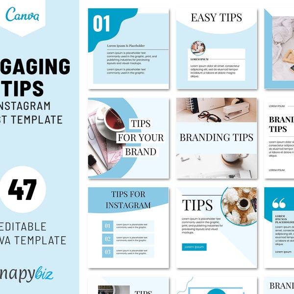 Engaging Tips Instagram Post Template | Instagram Engagement Groups | Social Media Booster | Canva Branding | Blogger Branding, IG-84