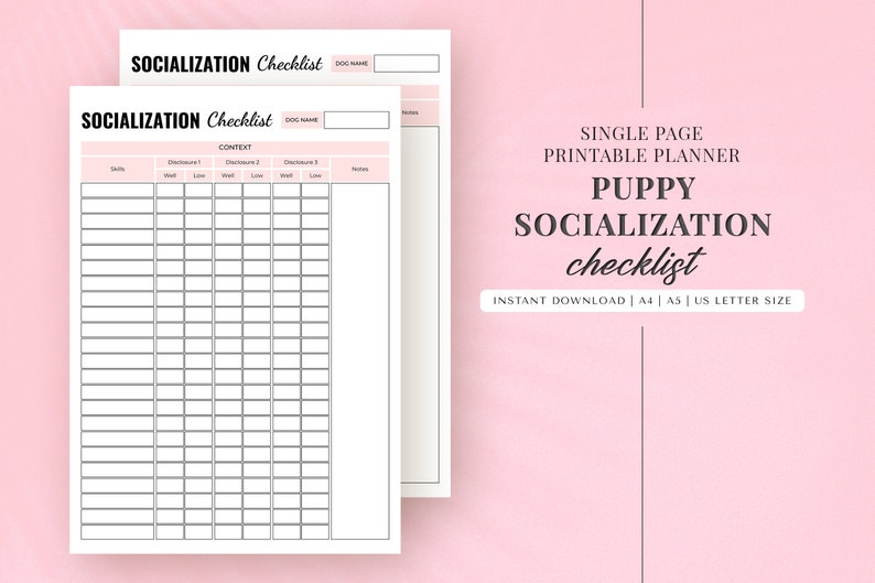 Printable Puppy Socialization Checklist Ultimate New Puppy - Etsy