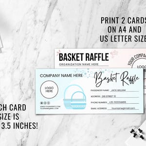 Editable Raffle Event Ticket Template, Raffle Ticket Form, Digital Canva Raffle Ticket Printable, Custom DIY Surprise Raffle Ticket BP-296