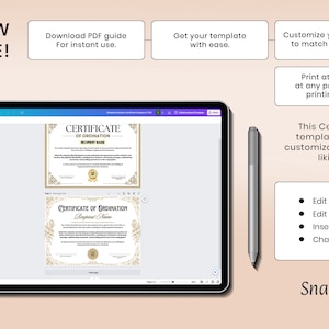Editable Ordination Application Form Ordination Certificate Template Canva Certificate of Ordination Deacon ...