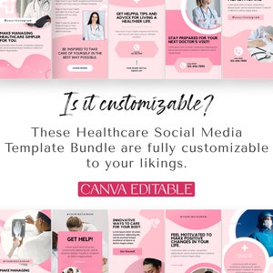 Healthcare Social Media Template Bundle, Canva Social Media Boost, Medical, Wellness, and Health Marketing Kit image 8