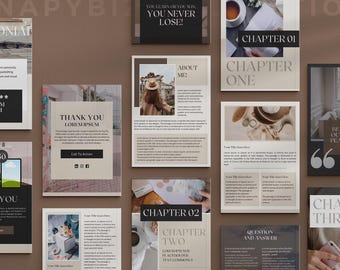Editable Ebook Canva Template, Lead Magnet Workbook for Coaches, 40 Pages