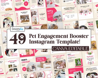ペット用インスタグラムテンプレート Canva | 犬用ソーシャルメディア | デジタルダウンロード