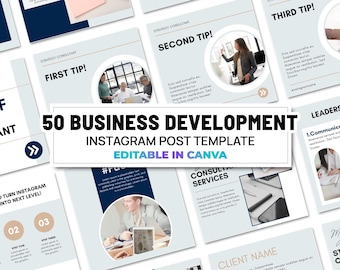 50 Business Development Consultant Instagram Templates for Coach Social Media Marketing Canva Digital Download