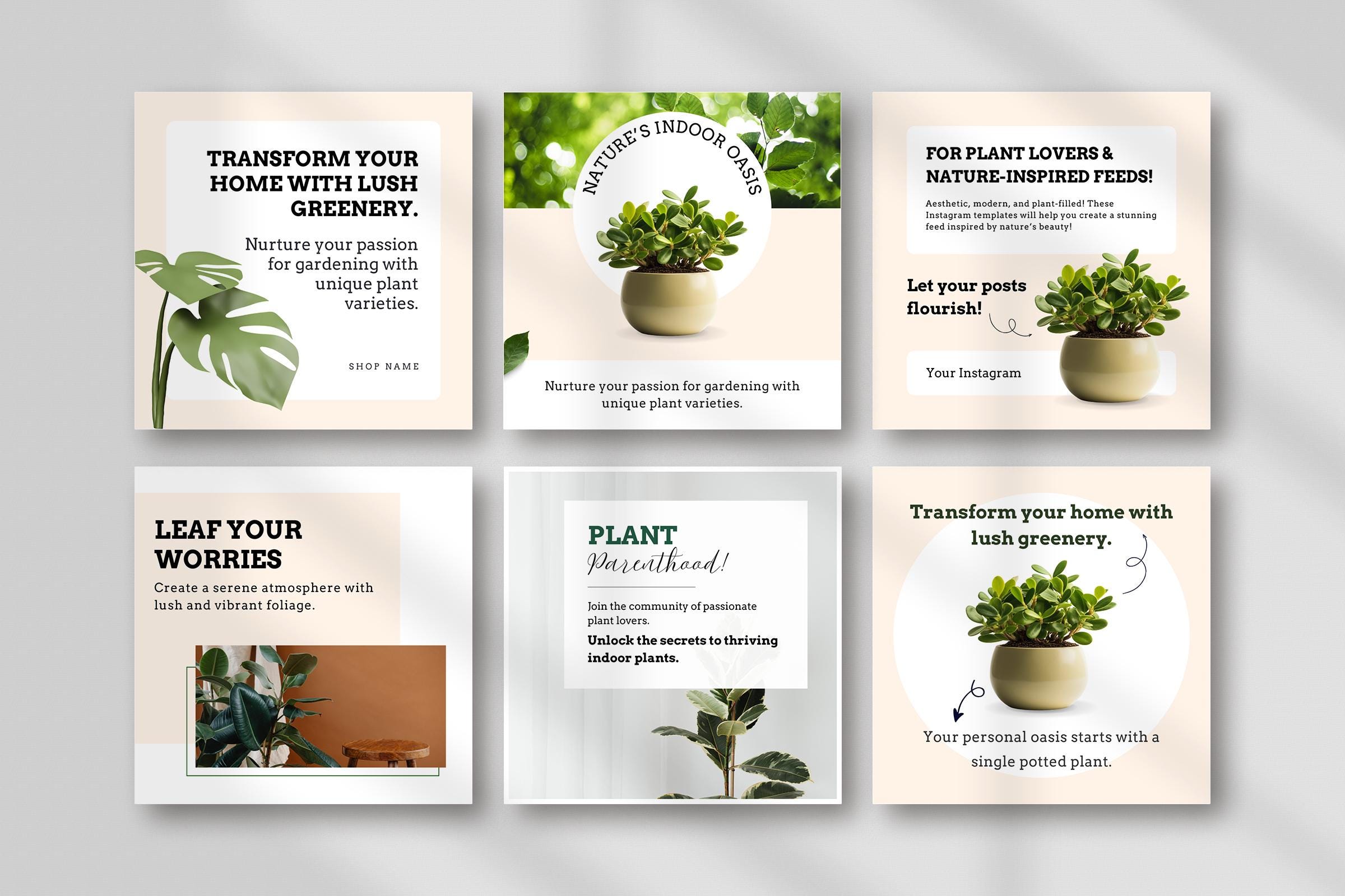 Plant Instagram Post Template, Editable Canva Template, Social Media  Marketing, Garden, Botanical, Nature, Business - Etsy