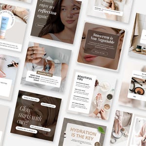 100 Hautpflege Kosmetikerin Instagram Template, Canva Post, Social Media Marketing Kit, Beauty, Spa, Gesichtsselbstpflege Digitaler Download
