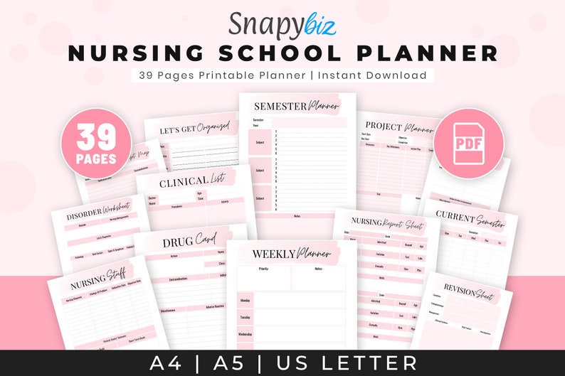 Nursing School Planner Nursing Planner Planner for Nursing Etsy
