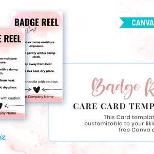 Editable Badge Reel Care Cards Templates Printable Badge Reel - Etsy