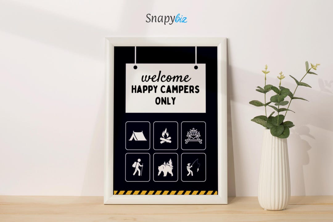 Camping Signs Printable, Camping Party Decorations, Instant Digital ...