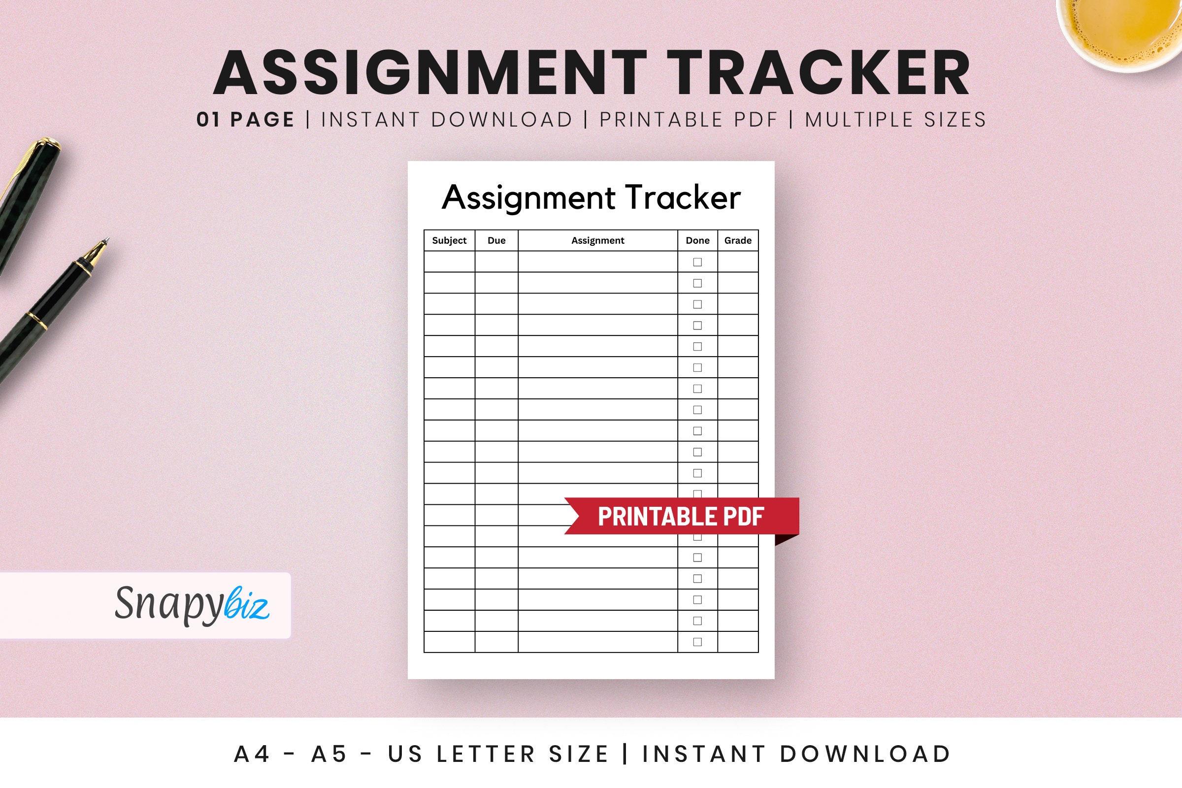 Printable Assignment Tracker Template Assignment Tracker - Etsy