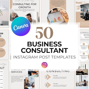 50 Business Adviser Instagram Vorlagen, Canva Social Media Post Marketing Kit, Corporate Coaching Branding Digitaler Download