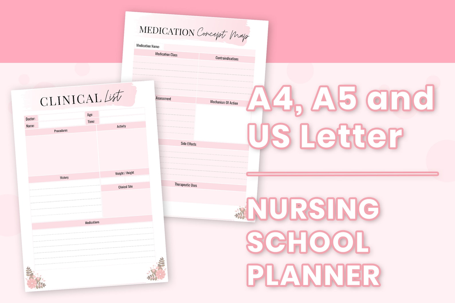 Nursing School Planner Nursing Planner Planner for Nursing Etsy