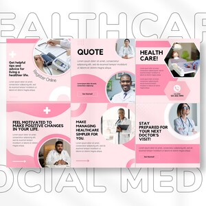 Healthcare Social Media Template Bundle, Canva Social Media Boost, Medical, Wellness, and Health Marketing Kit image 3