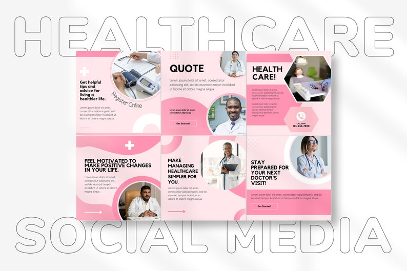 Healthcare Social Media Template Bundle, Canva Social Media Boost, Medical, Wellness, and Health Marketing Kit image 3