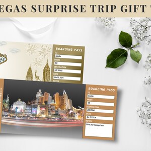 Editable LAS VEGAS Boarding Pass Template, Printable LAS Vegas Surprise ...