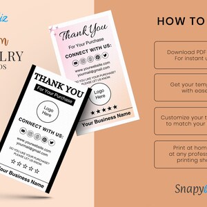Customizable Jewelry Care Cards Printable Small Business Canva