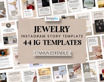 Editable Jewelry Instagram Story Canva Template Jewellery Business Branding Fashion Jewelry Canva Templates Jewelry Business Kit Jewel Post