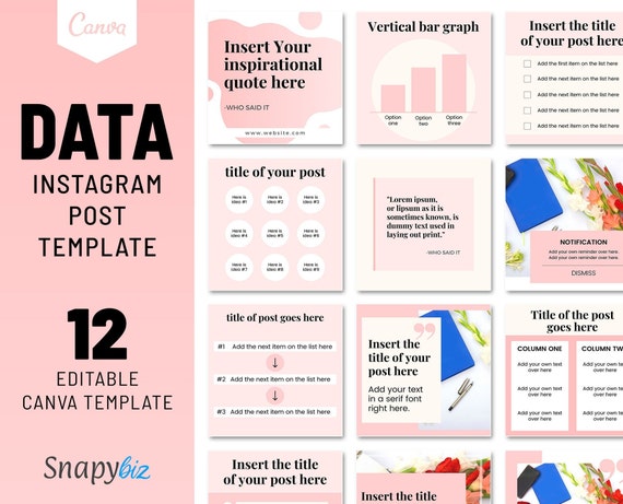 Data Instagram Post Template Canva Templates Instagram | Etsy