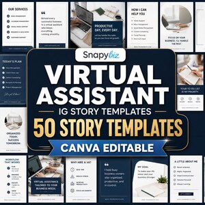 Modèle d'histoire Instagram d'assistant virtuel | Fournisseur de services de contenu marketing VA sur les réseaux sociaux | Toile modifiable