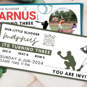 Baseball Spiel Ticket Geschenkvorlage, Baseball Geschenkgutschein, Geburtstag Geschenkkarte, Baseball Saison Überraschungskarte, druckbarer Gutschein