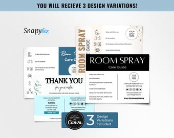 Plantilla editable de tarjeta de cuidado de aerosoles para habitaciones, instrucciones de Canva (CC-323)