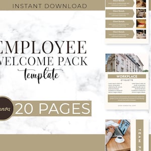 Employee Onboarding Canva Template | Editable Employee Handbook | Small Business Resources | HR Manual Template