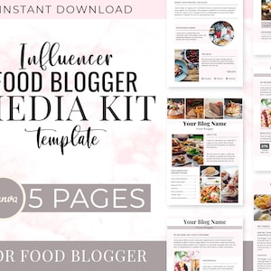 Influencer Food Blogger Media Kit Template | Instagram Food Blogger | Food Blogger Canva | Pro Food Blogger | Elektronische Pressemappe