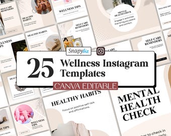 Wellness Instagram Post-Vorlagen, bearbeitbarer Canva-Inhalt für Coaches