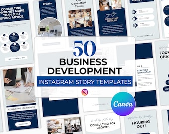 Plantilla de Canva para historias de Instagram de desarrollo empresarial, plantillas corporativas, potencia tu feed, marketing empresarial, IG-54