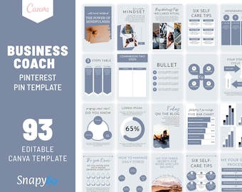Business Coach Pinterest Canva Pin Templates | Pinterest For Coaches | Customizable Pins | Etsy Marketing | Etsy Traffic