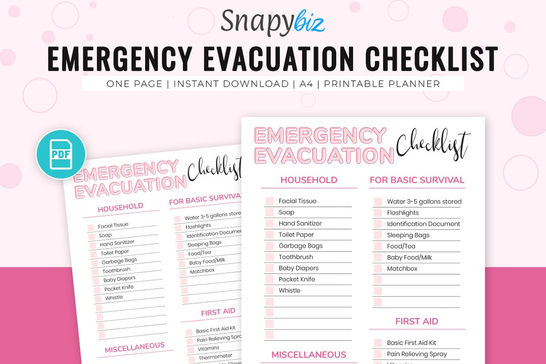Emergency Binder Printable Planner PDF Template, Emergency Evacuation ...