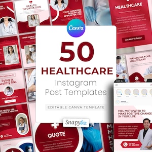 Healthcare Template, Instagram Canva Template, Editable Social Media Post, Digital Marketing, Coach, Medical, Doctor image 1