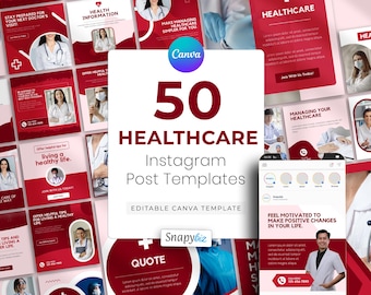 Healthcare Template, Instagram Canva Template, Editable Social Media Post, Digital Marketing, Coach, Medical, Doctor