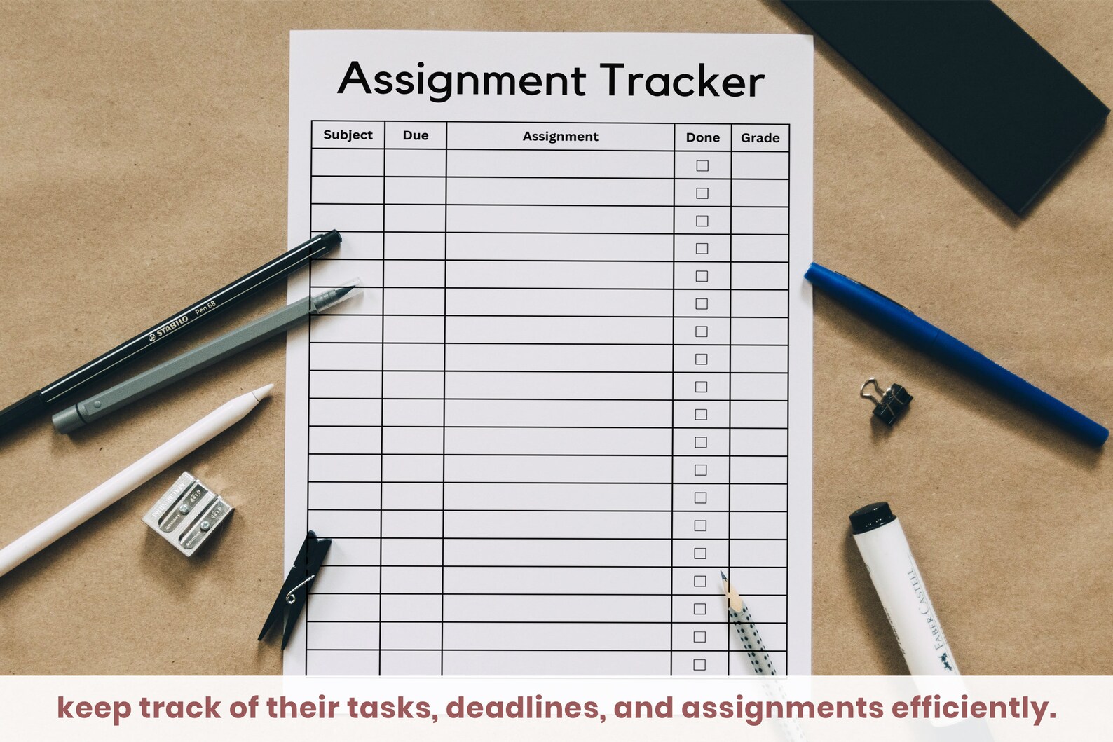 Printable Assignment Tracker Template Assignment Tracker - Etsy