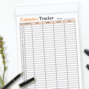 Printable Calories Tracker Checklist PDF Digital Calorie Tracking Sheet ...